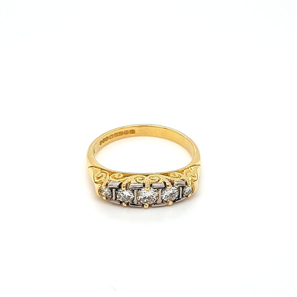 18ct and Platinum 5 stone Diamond ring | Fosters Jewellers